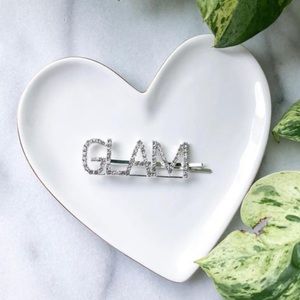 New “GLAM” Rhinestone Silver Bobby Pin
